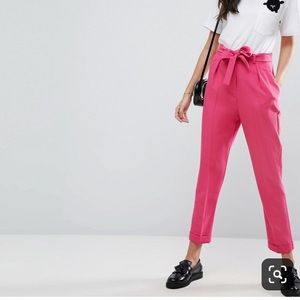 Asos Petite 0 Pink Peg Pants with Obi Tie